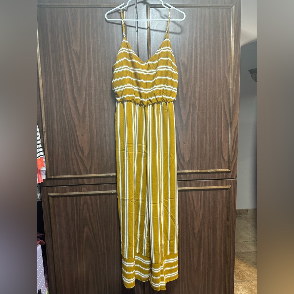 NWOT Lush Striped Jumpsuit Size Large